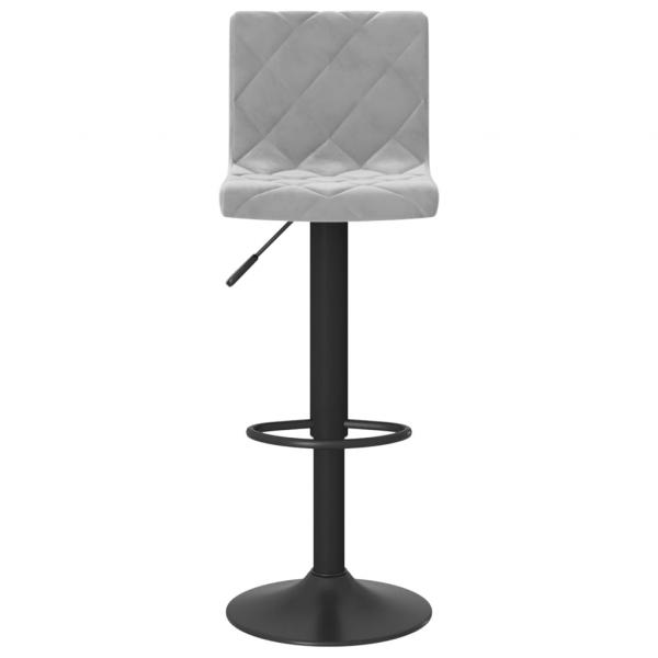 Barhocker 2 Stk. Hellgrau Samt