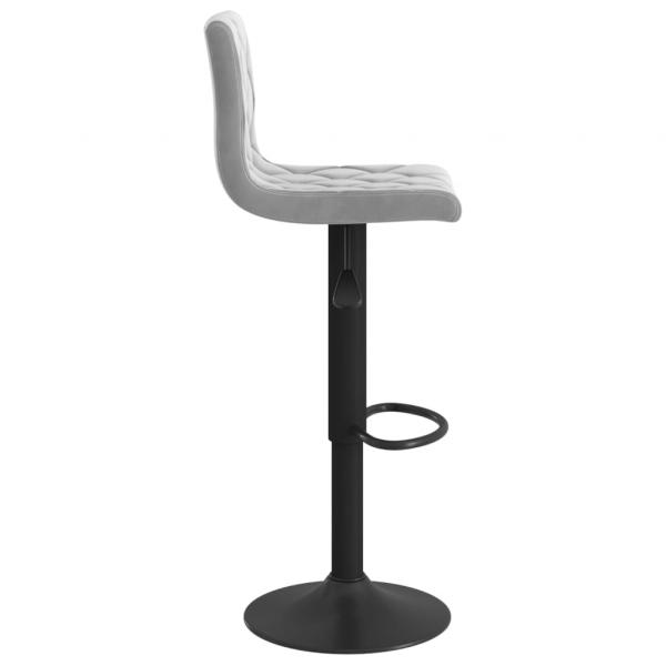 Barhocker 2 Stk. Hellgrau Samt