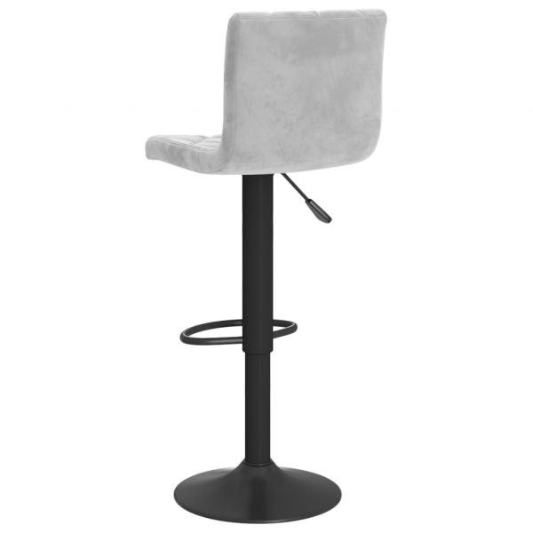 Barhocker 2 Stk. Hellgrau Samt