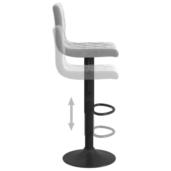 Barhocker 2 Stk. Hellgrau Samt
