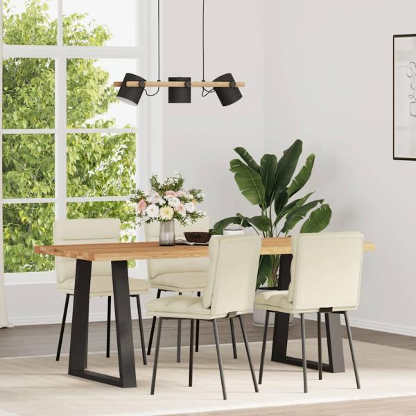 ARDEBO.de - Esszimmerstühle 4 Stk. Creme Samt