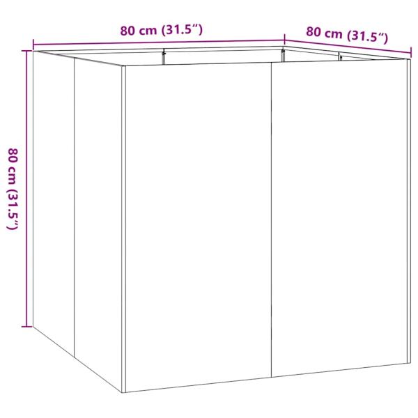 Pflanzgefäß Anthrazit 80x80x80 cm Stahl