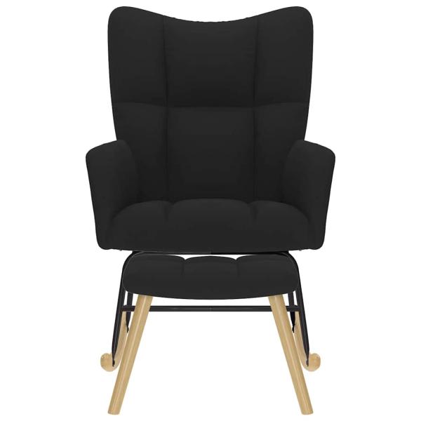 Schaukelsessel mit Hocker Schwarz Stoff