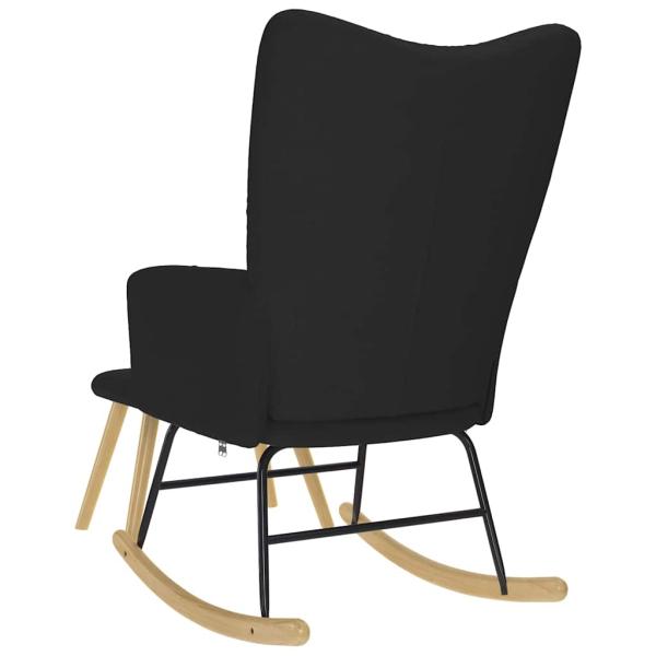 Schaukelsessel mit Hocker Schwarz Stoff