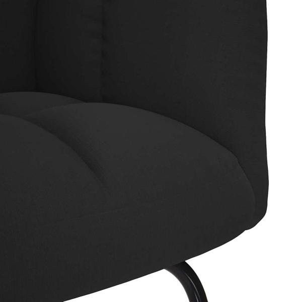 Schaukelsessel mit Hocker Schwarz Stoff