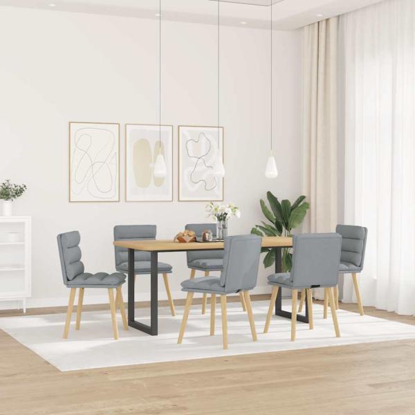ARDEBO.de - Esszimmerstühle 6 Stk. Hellgrau Stoff