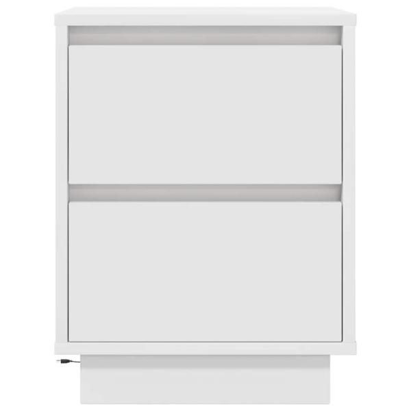 Nachttisch mit LED-Leuchten Weiß 38x34x50 cm