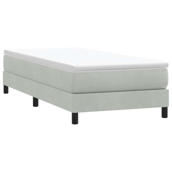 ARDEBO.de - Boxspringbett ohne Matratze Hellgrau 80x210 cm Samt