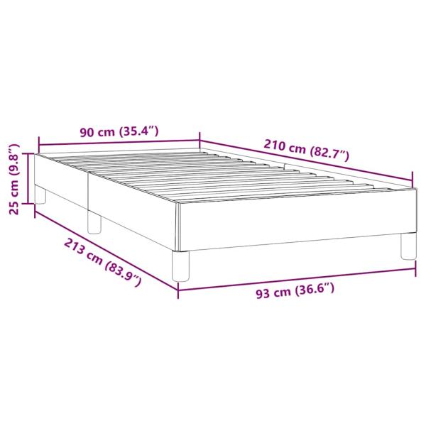 Boxspringbett ohne Matratze Dunkelgrau 90x210 cm Samt