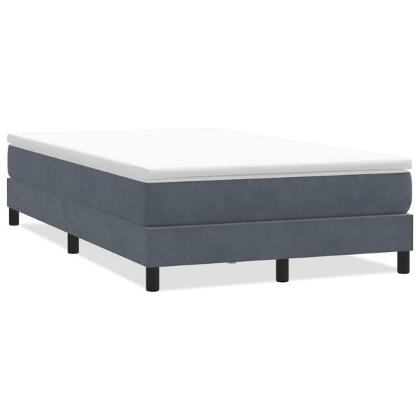 ARDEBO.de - Boxspringbett ohne Matratze Dunkelgrau 120x210 cm Samt