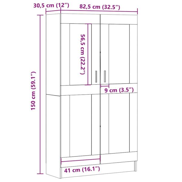 Bücherschrank Artisan-Eiche 82,5x30,5x150 cm Holzwerkstoff