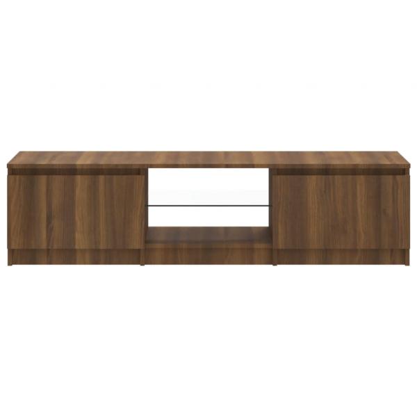 TV-Schrank mit LED-Leuchten Braun Eichen-Optik 140x40x35,5 cm