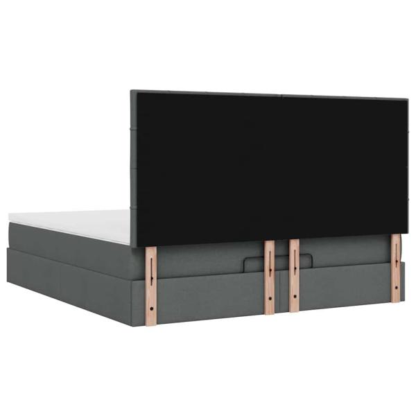 Ottoman-Bett mit Matratze & LEDs Dunkelgrau 180x200 cm Stoff