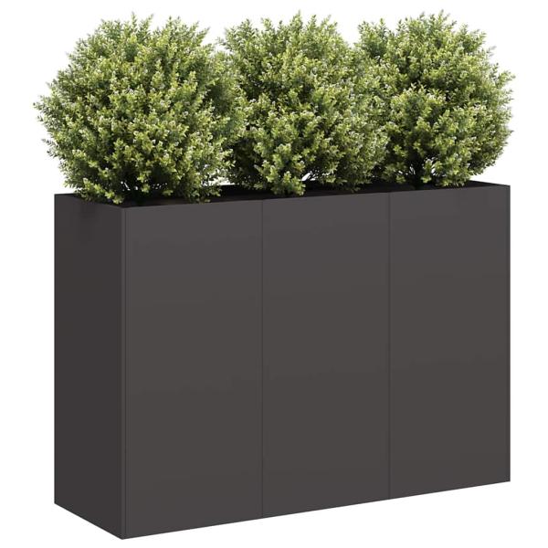 ARDEBO.de - Pflanzkübel Schwarz 120x40x80 cm Kaltgewalzter Stahl