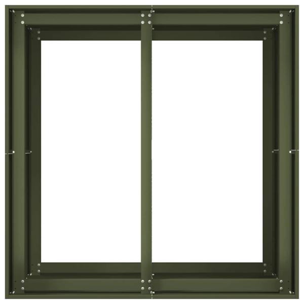 Pflanzgefäß Olivgrün 80x80x80 cm Stahl