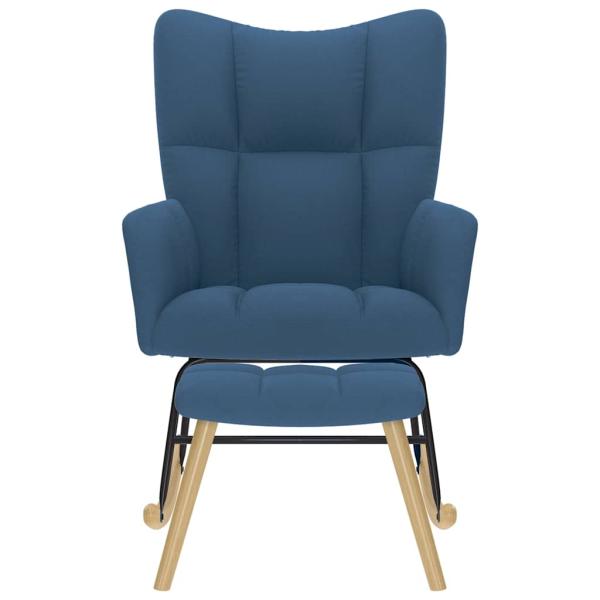 Schaukelsessel mit Hocker Blau Stoff