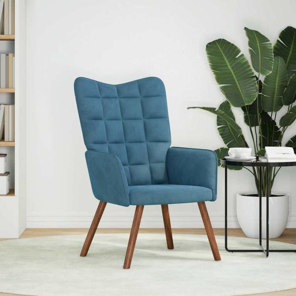 ARDEBO.de - Relaxsessel Blau Samt