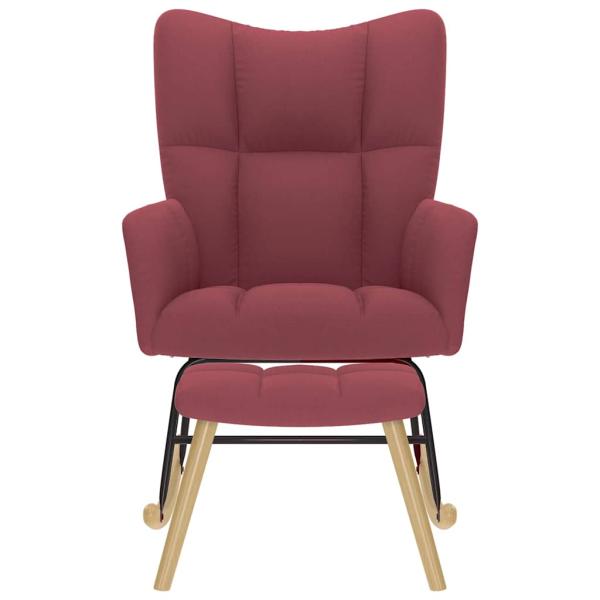 Schaukelsessel mit Hocker Weinrot Stoff