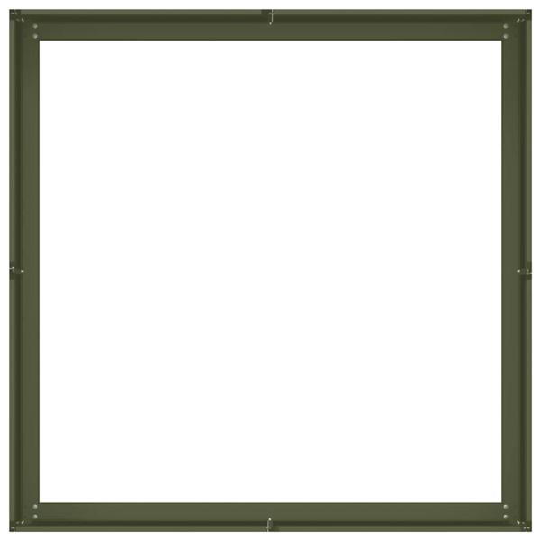 Pflanzkübel Olivgrün 100x100x30 cm Stahl