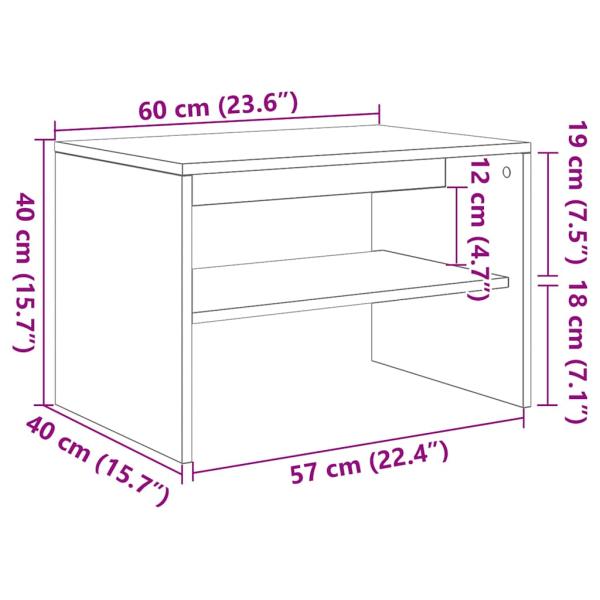 TV-Schrank Schwarz Eichen-Optik 60x40x40 cm Holzwerkstoff