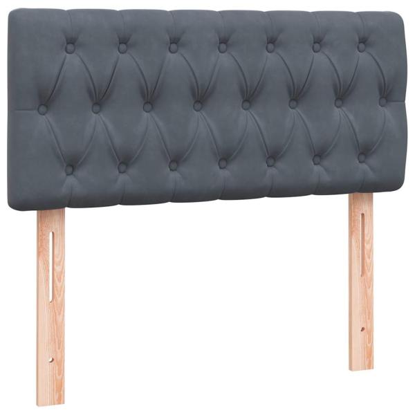 Boxspringbett mit Matratze Dunkelgrau 90x220 cm Samt