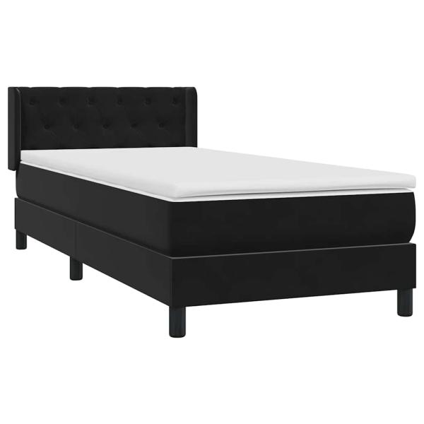 Boxspringbett mit Matratze Schwarz 80x220 cm Samt