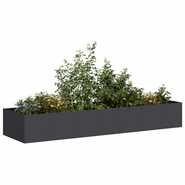 ARDEBO.de - Pflanzkübel Schwarz 280x80x40 cm Stahl