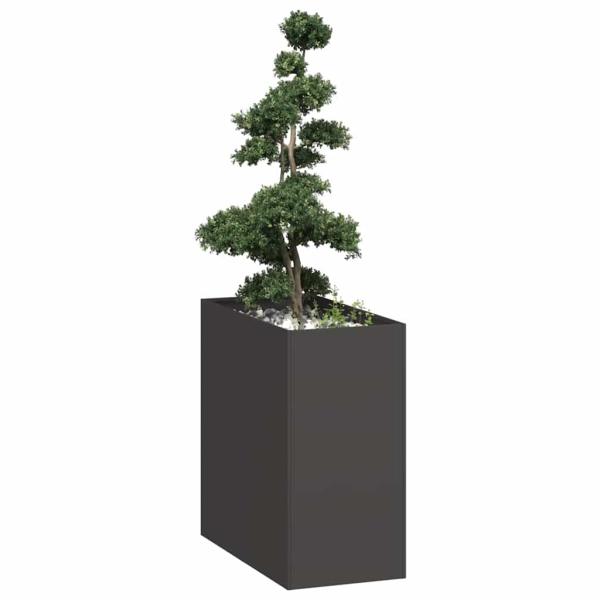 ARDEBO.de - Pflanzkübel Schwarz 40x80x80 cm Stahl