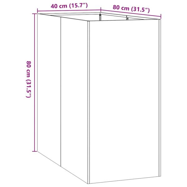 Pflanzkübel Schwarz 40x80x80 cm Stahl