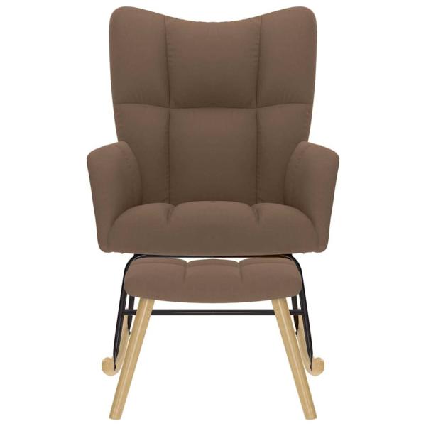 Schaukelsessel mit Hocker Braun Stoff