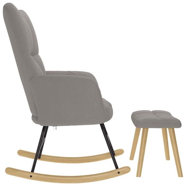 Schaukelsessel mit Hocker Taupe Stoff