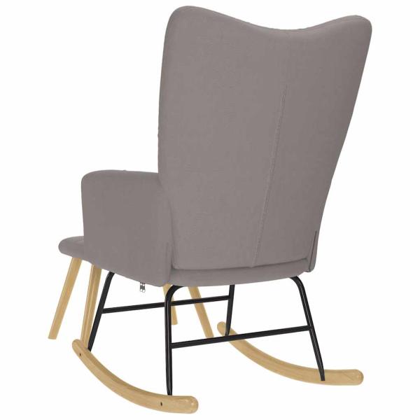 Schaukelsessel mit Hocker Taupe Stoff