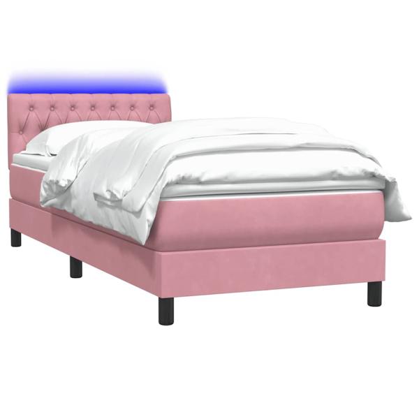 Boxspringbett mit Matratze Rosa 80x220 cm Samt