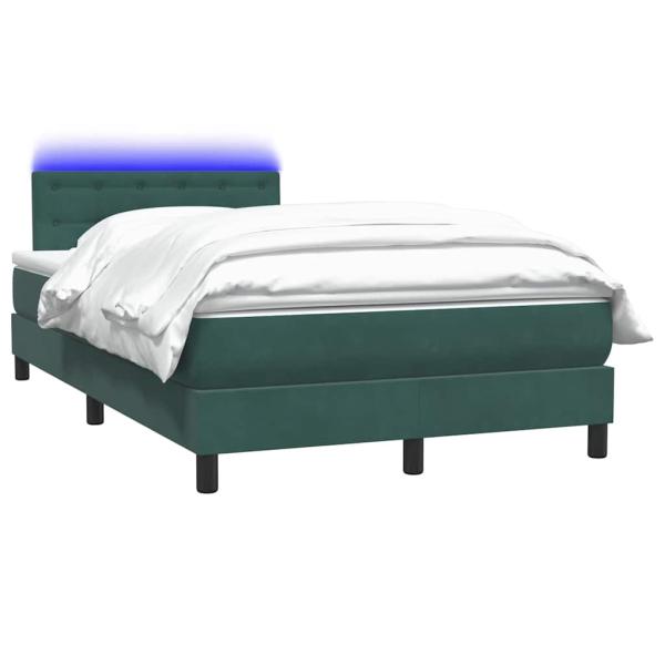Boxspringbett mit Matratze Dunkelgrün 120x220 cm Samt