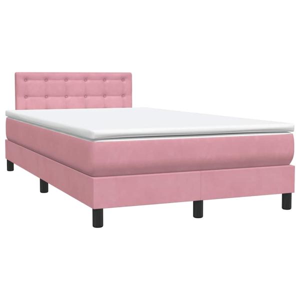 Boxspringbett mit Matratze Rosa 120x220 cm Samt
