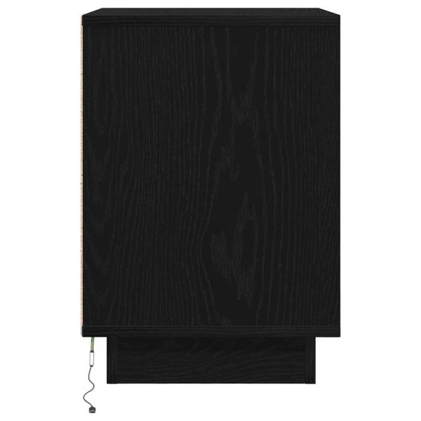 Nachttisch mit LED-Leuchten Schwarz 38x34x50 cm