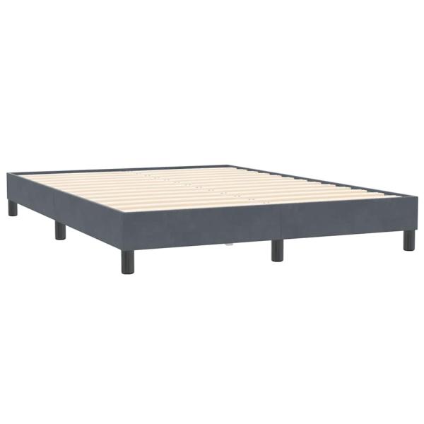 Boxspringbett ohne Matratze Dunkelgrau 140x210 cm Samt