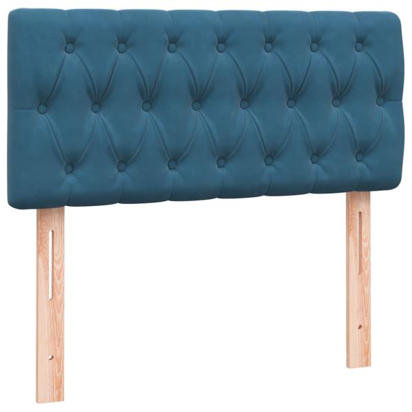 Boxspringbett mit Matratze Dunkelblau 80x220 cm Samt