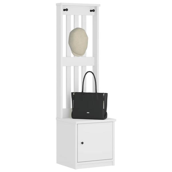 ARDEBO.de - Garderobenständer SANDENS Weiß 45x40x159,5 cm Massivholz Kiefer