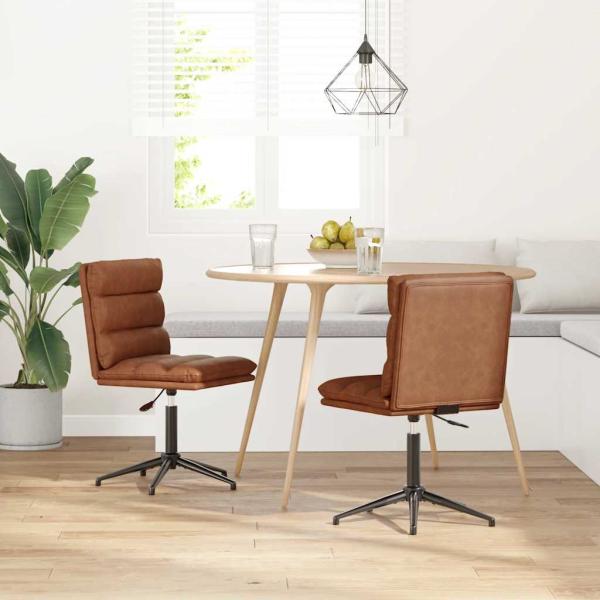 ARDEBO.de - Esszimmerstühle 2 Stk. Braun Kunstleder