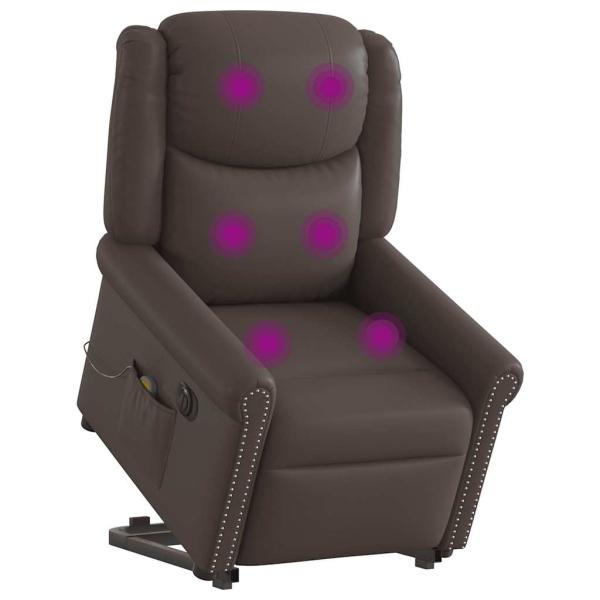 ARDEBO.de - Massagesessel mit Aufstehhilfe Elektrisch Glänzend Braun