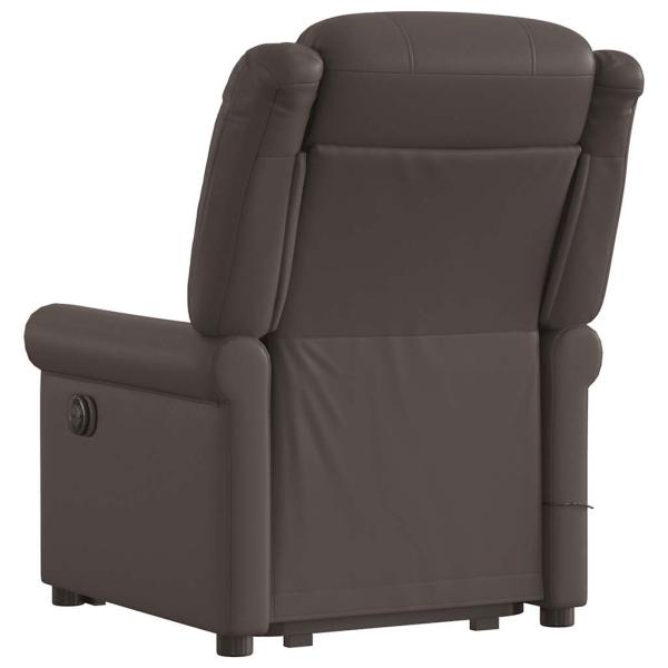 Massagesessel mit Aufstehhilfe Elektrisch Glänzend Braun