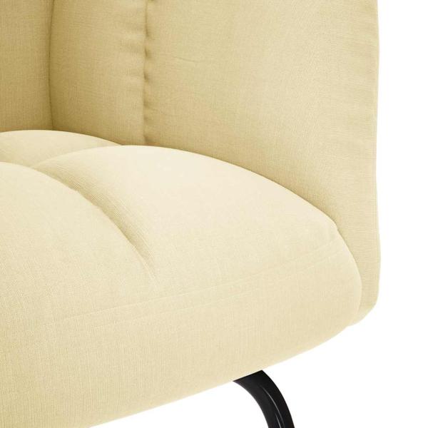 Schaukelsessel mit Hocker Creme Stoff