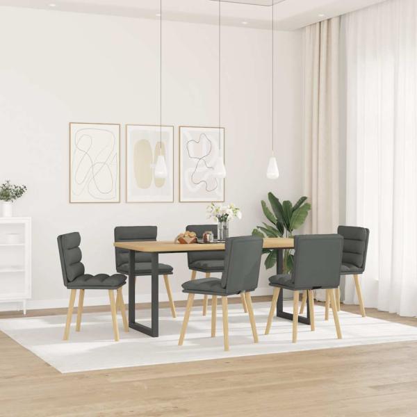 ARDEBO.de - Esszimmerstühle 6 Stk. Dunkelgrau Stoff