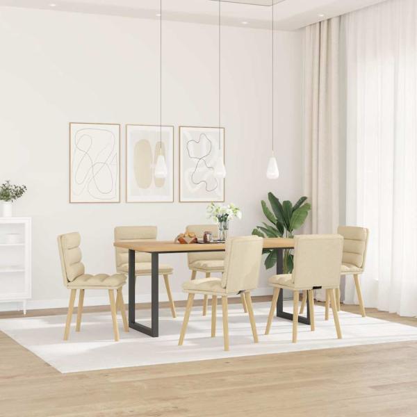 ARDEBO.de - Esszimmerstühle 6 Stk. Creme Stoff