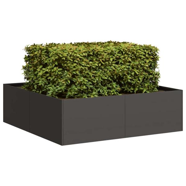 ARDEBO.de - Pflanzkübel Schwarz 100x100x30 cm Stahl