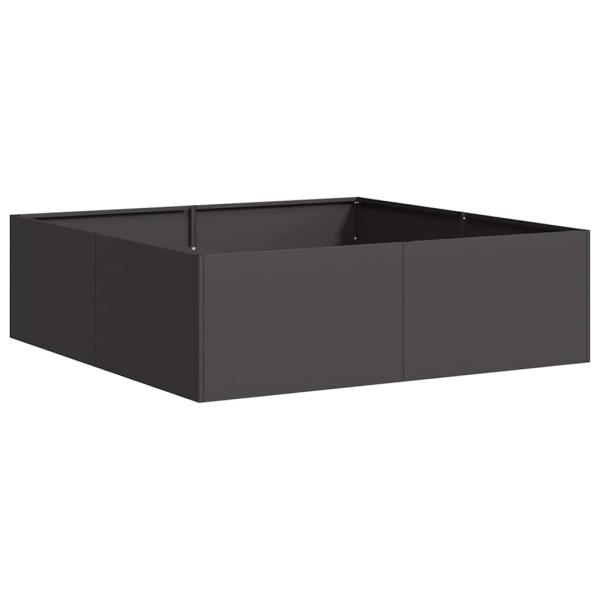 Pflanzkübel Schwarz 100x100x30 cm Stahl