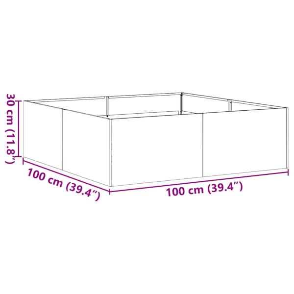 Pflanzkübel Schwarz 100x100x30 cm Stahl