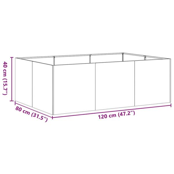Pflanzkübel Anthrazit 120x80x40 cm Stahl