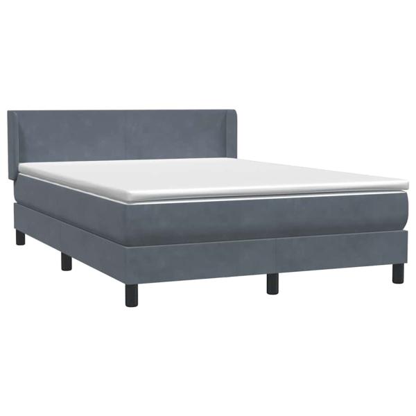 Boxspringbett mit Matratze Dunkelgrau 140x220 cm Samt